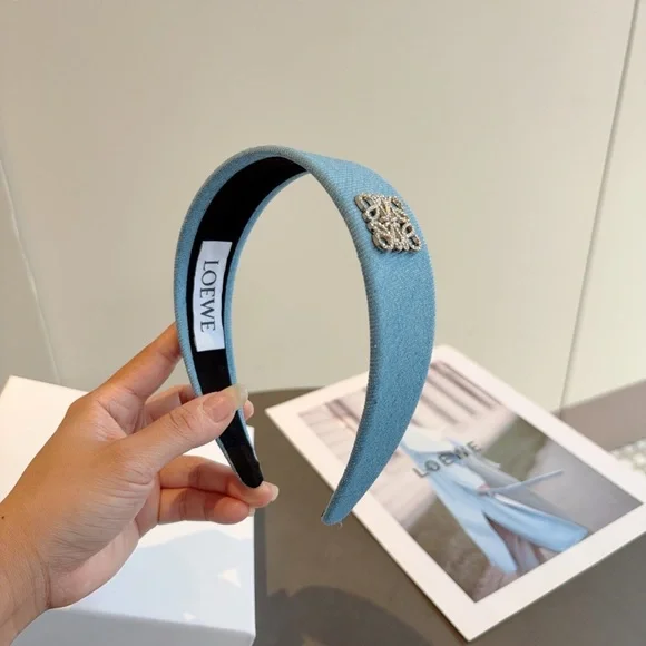 Loewe Denim Blue Headband and Hair Clip - Picture 3 of 7